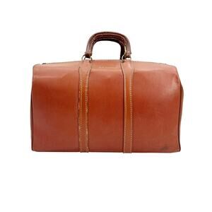 large vintage brown leather Doctor's Bag carrying case travel M. R. Arnold
